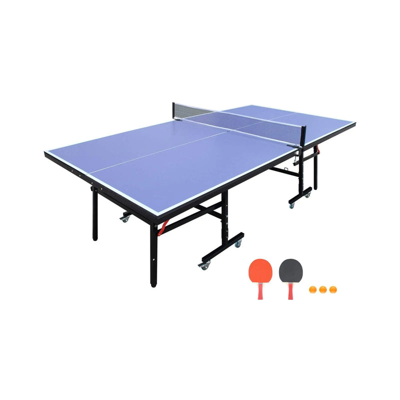 8FT Foldable Midsize Table Tennis Table Set With Paddles, Balls, And Net (SAK14735) by SAKSBY WHOLESALE