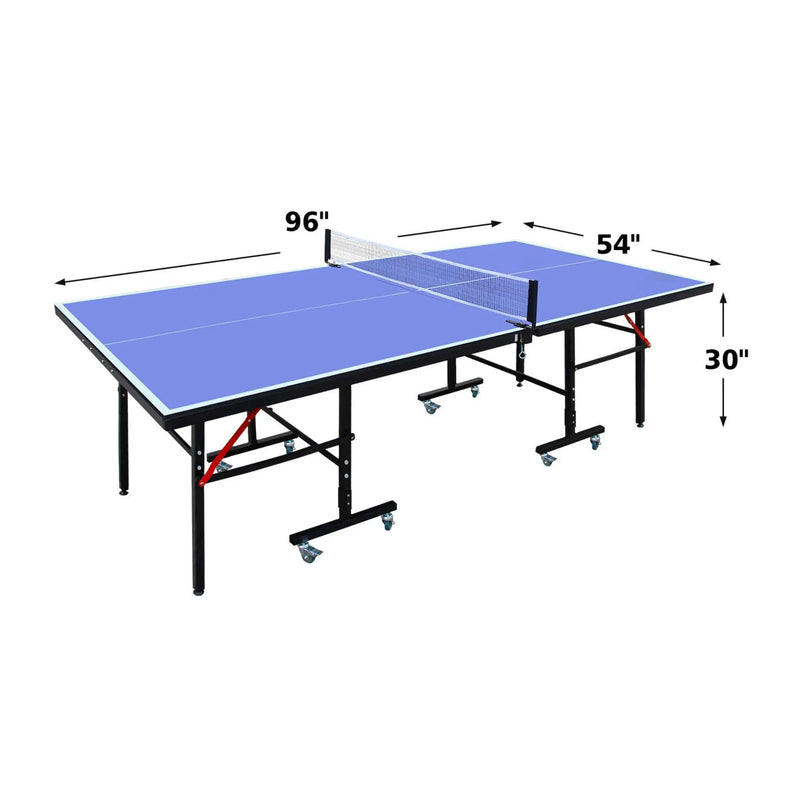 8FT Foldable Midsize Table Tennis Table Set With Paddles, Balls, And Net (SAK14735) by SAKSBY WHOLESALE