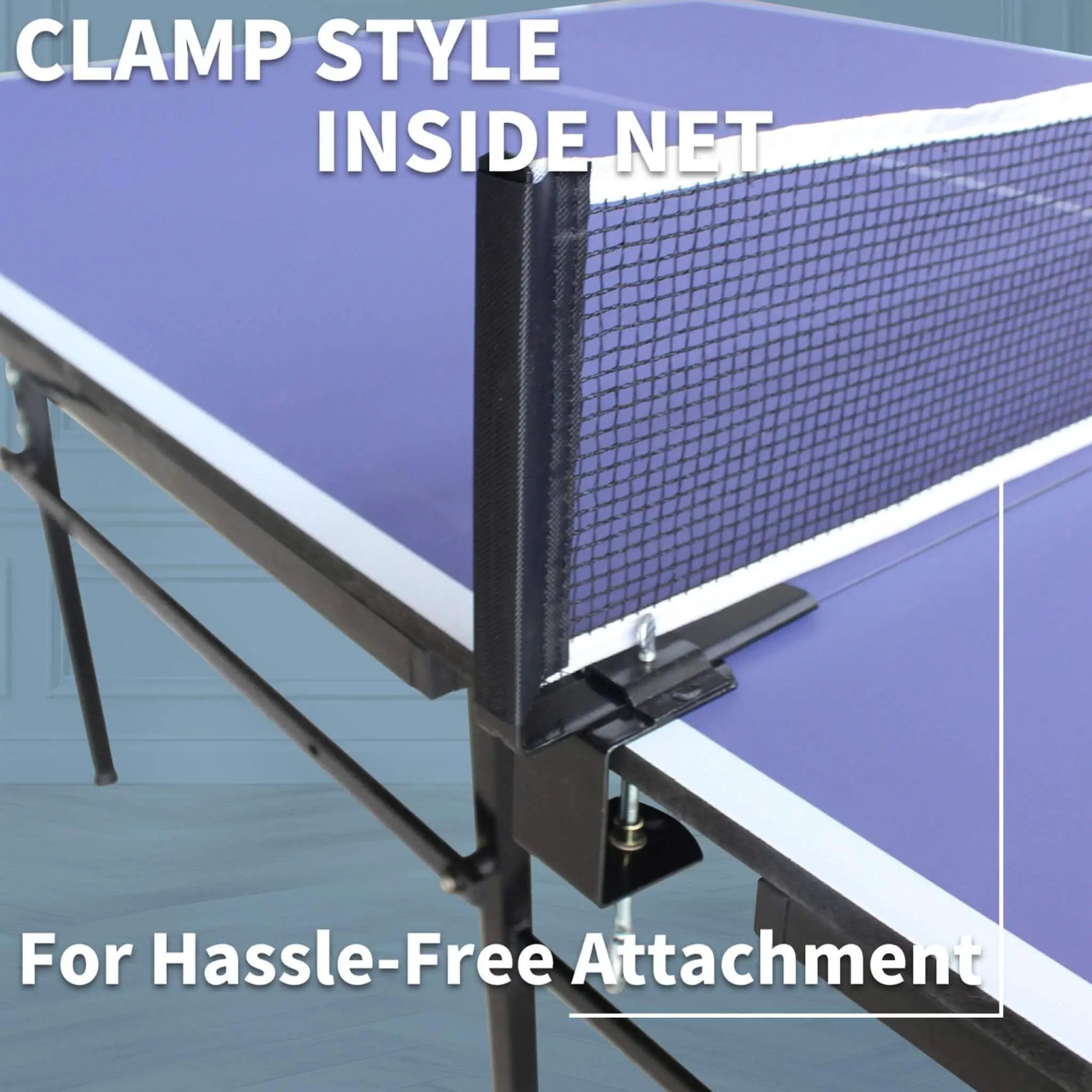 8FT Foldable Midsize Table Tennis Table Set With Paddles, Balls, And Net (SAK14735) by SAKSBY WHOLESALE