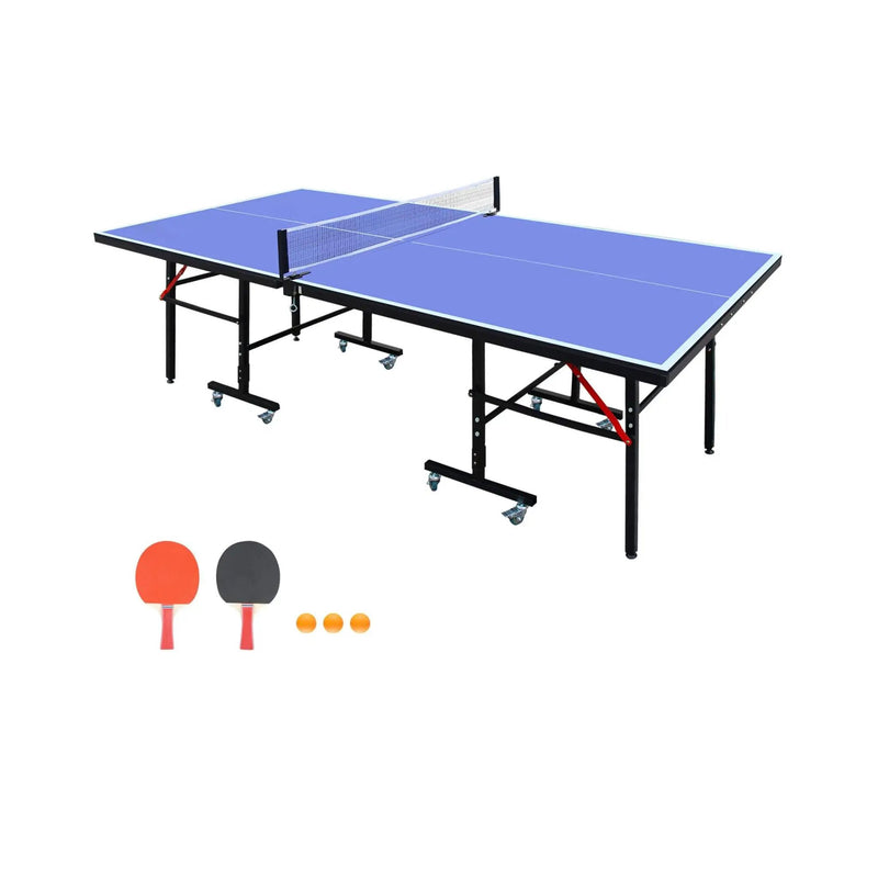 8FT Foldable Midsize Table Tennis Table Set With Paddles, Balls, And Net (SAK14735) by SAKSBY WHOLESALE
