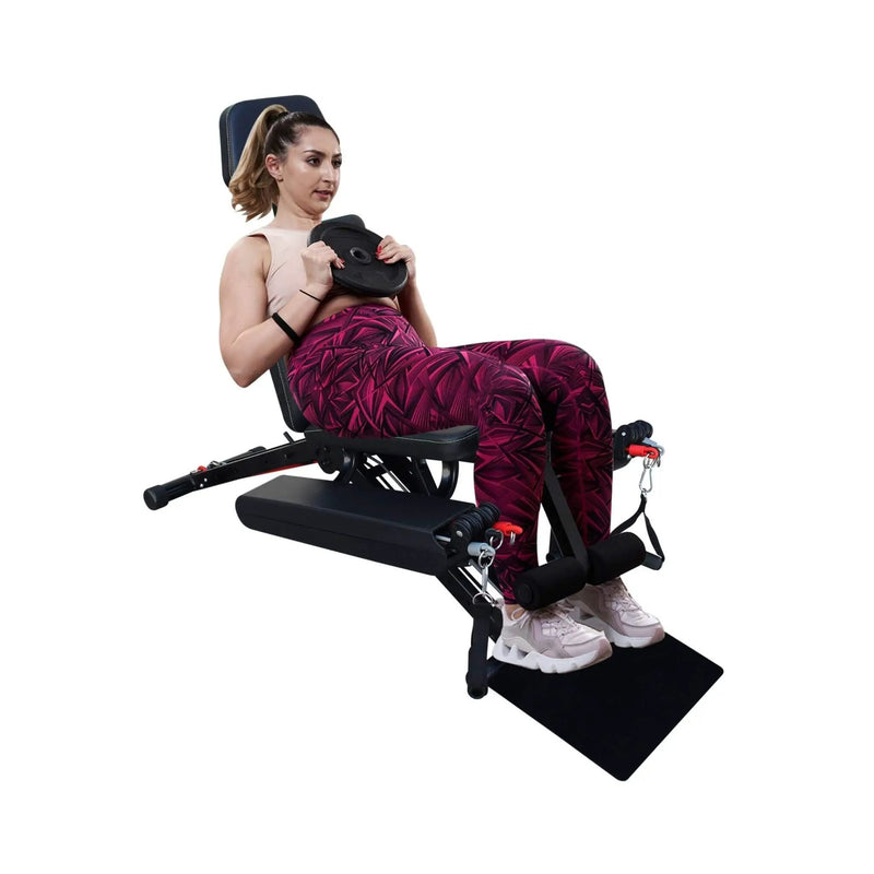 Rovix Foldable Multi-Functional Weight Bench For Full-Body Workouts With Resistance Bands, Footrest, And Leg Extender (SAK73642) by SAKSBY WHOLESALE