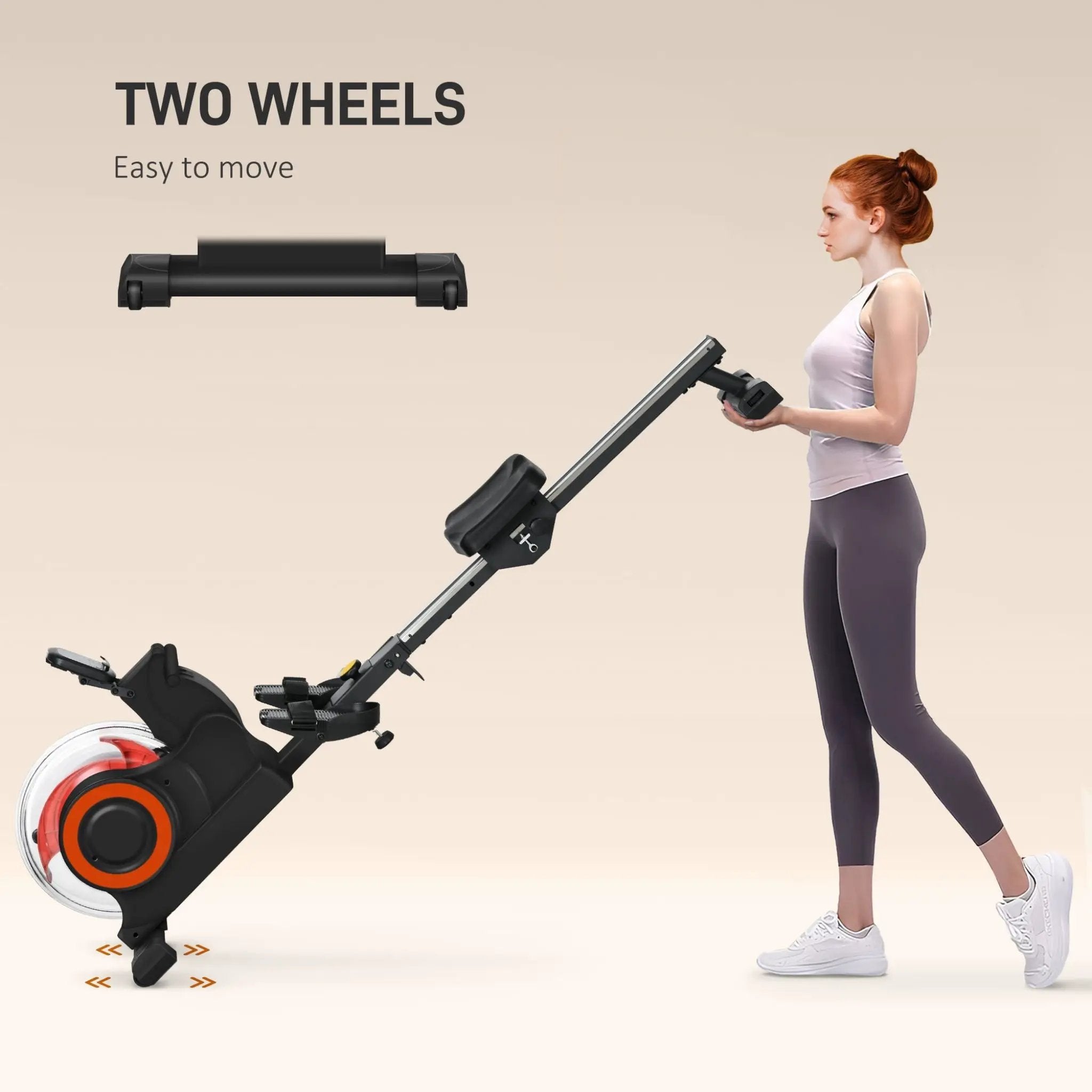Rovix Foldable Water Rowing Machine With Adjustable Resistance, Wheels, LCD Monitor And Tablet Holder (SAK53758) by SAKSBY WHOLESALE
