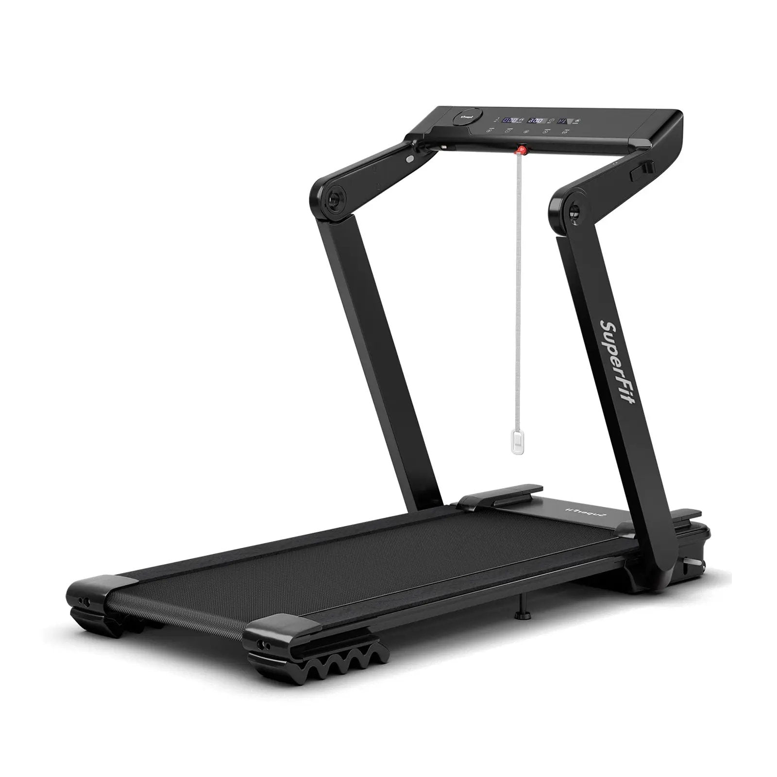 4.0HP Foldable Electric Treadmill Jogging Machine with Speaker LED-Black by DirectDeals
