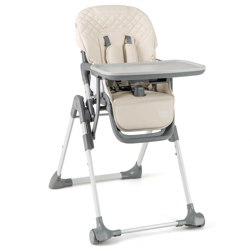 Foldable High Chair with Footrest and Detachable Tray by DirectDeals
