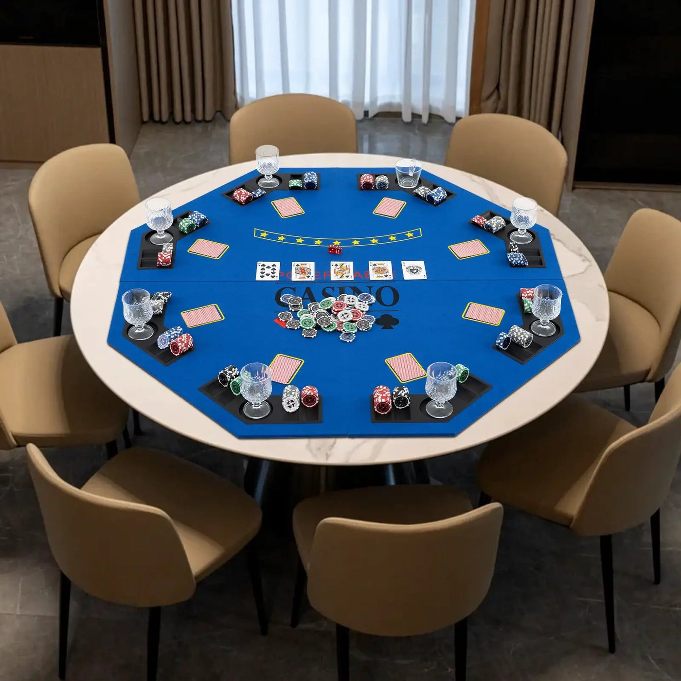 8-Player Foldable Poker Table Top with Carrying Bag by DirectDeals