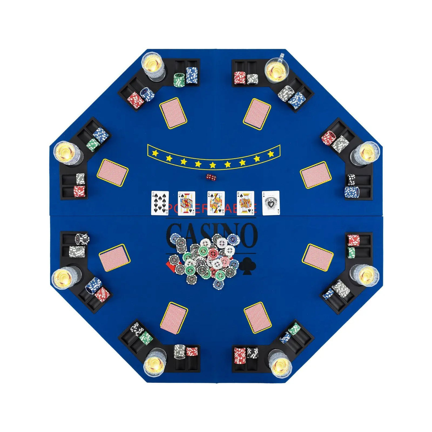 8-Player Foldable Poker Table Top with Carrying Bag by DirectDeals