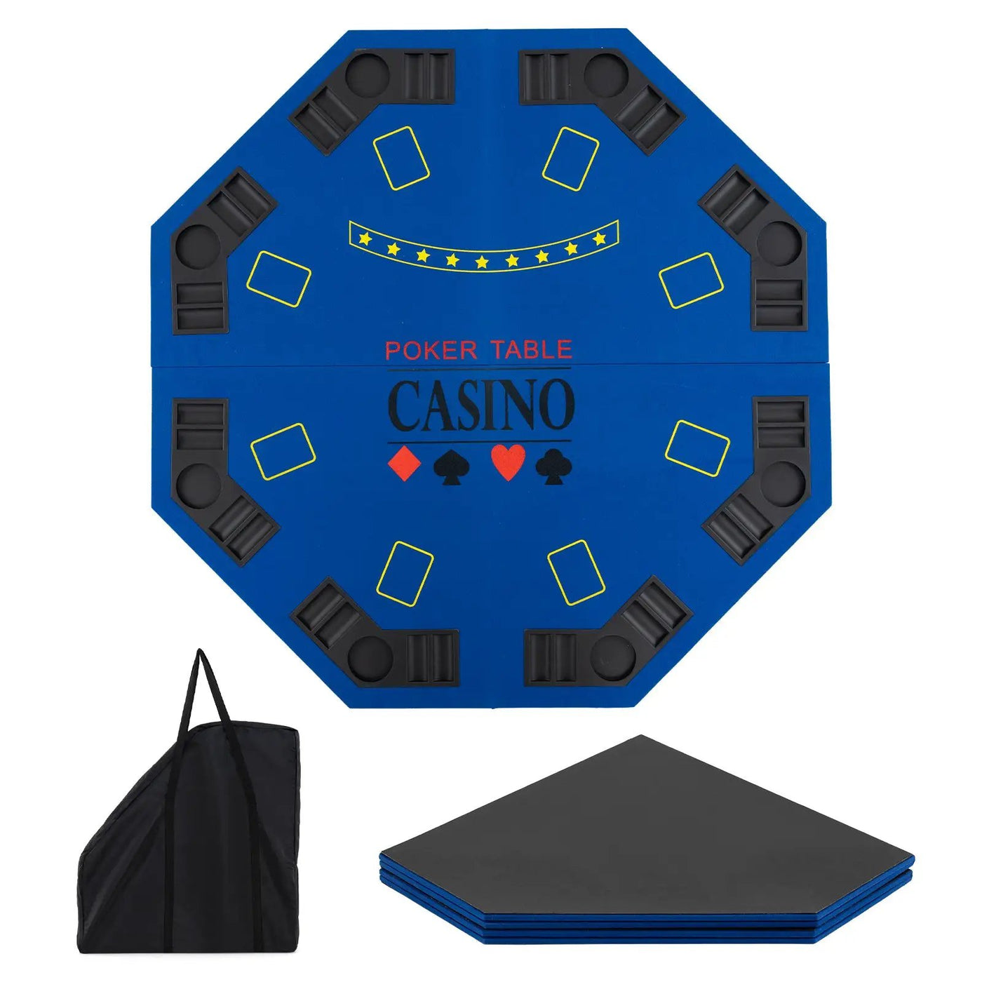 8-Player Foldable Poker Table Top with Carrying Bag by DirectDeals