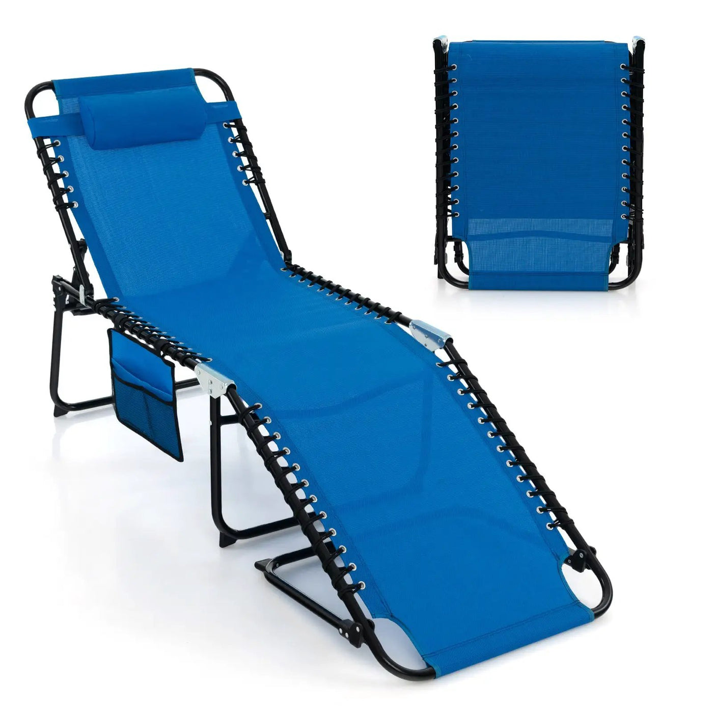 Foldable Recline Lounge Chair with Adjustable Backrest and Footrest by DirectDeals