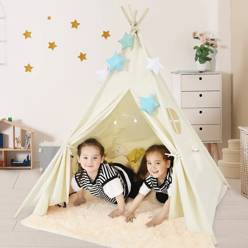 Foldable Kids Canvas Teepee Play Tent by DirectDeals