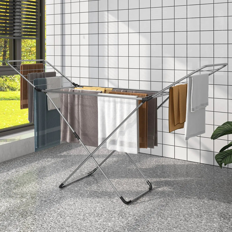 Folding Clothes Drying Rack with Adjustable Wings for Indoor and Outdoor Use by DirectDeals