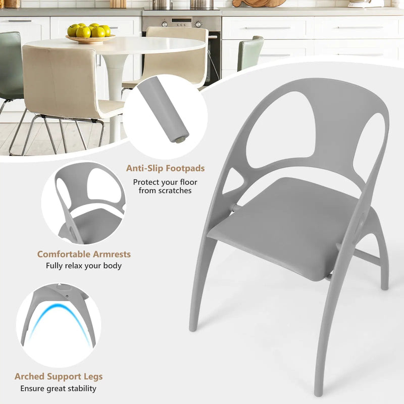 Folding Dining Chairs Set of 2 with Armrest and High Backrest by DirectDeals
