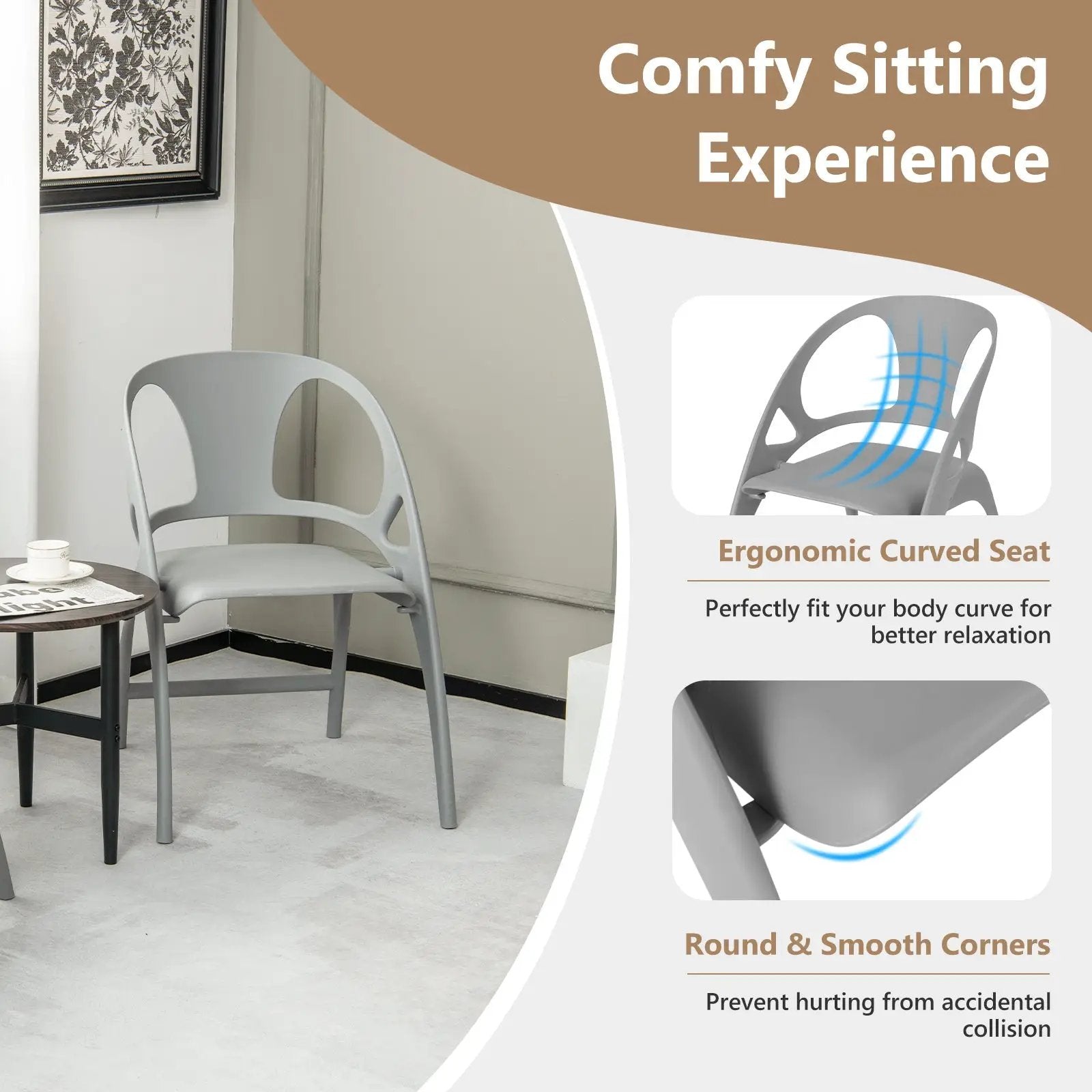 Folding Dining Chairs Set of 2 with Armrest and High Backrest by DirectDeals