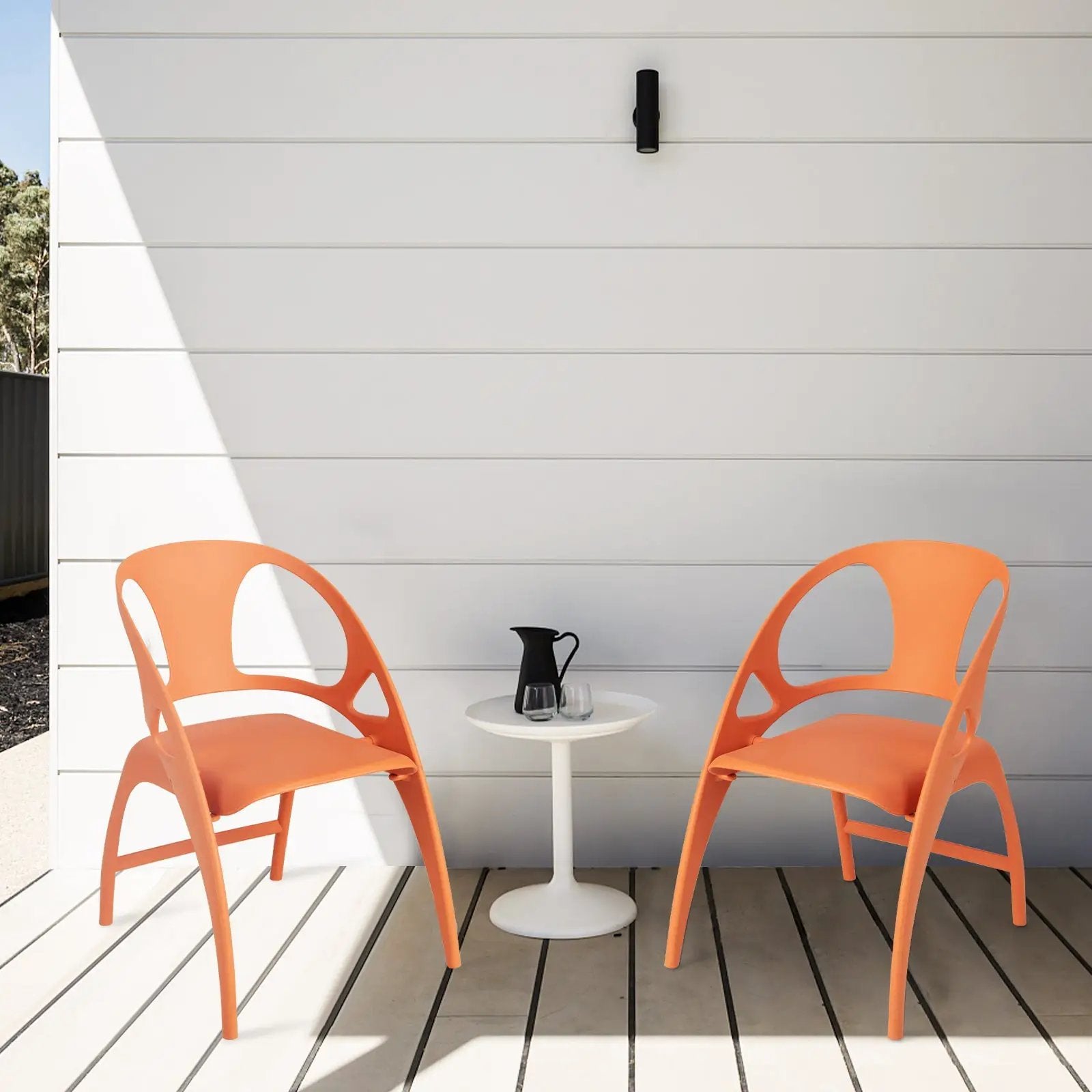 Folding Dining Chairs Set of 2 with Armrest and High Backrest by DirectDeals