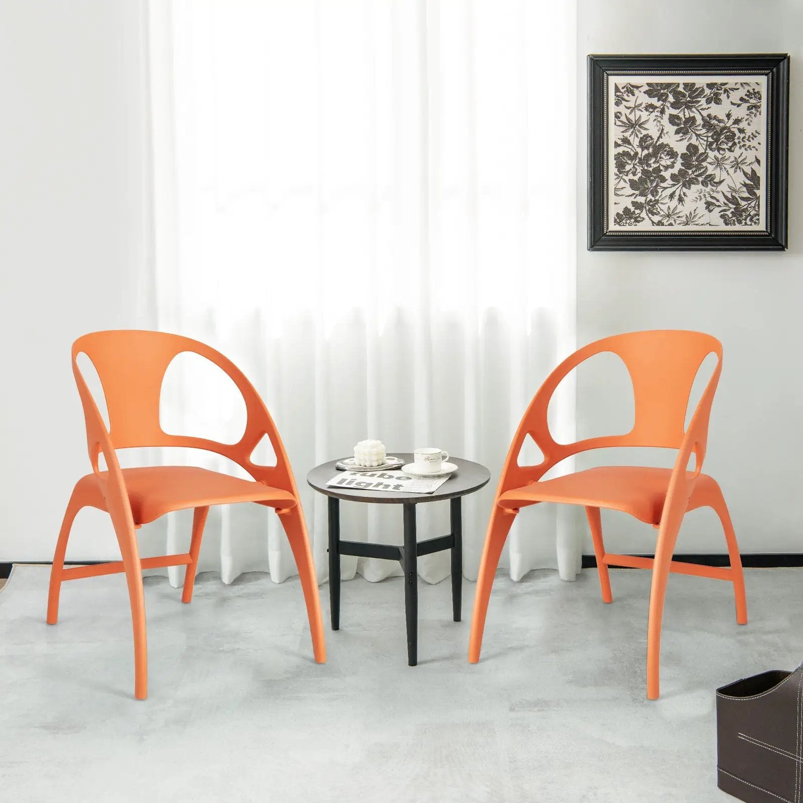 Folding Dining Chairs Set of 2 with Armrest and High Backrest by DirectDeals