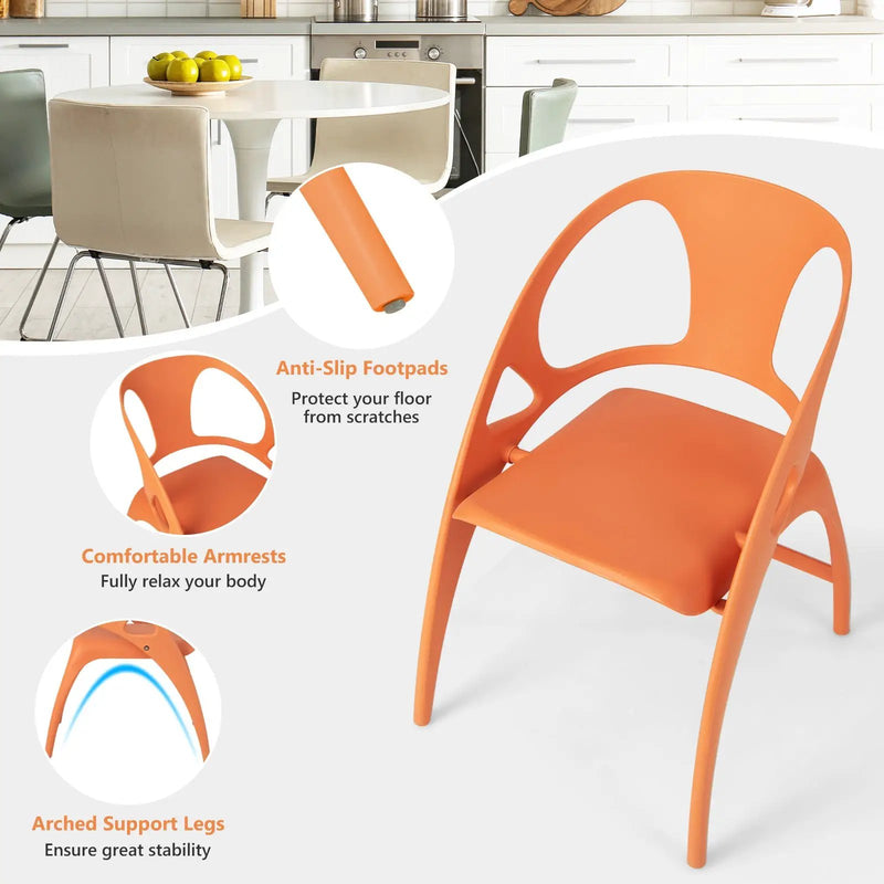 Folding Dining Chairs Set of 2 with Armrest and High Backrest by DirectDeals