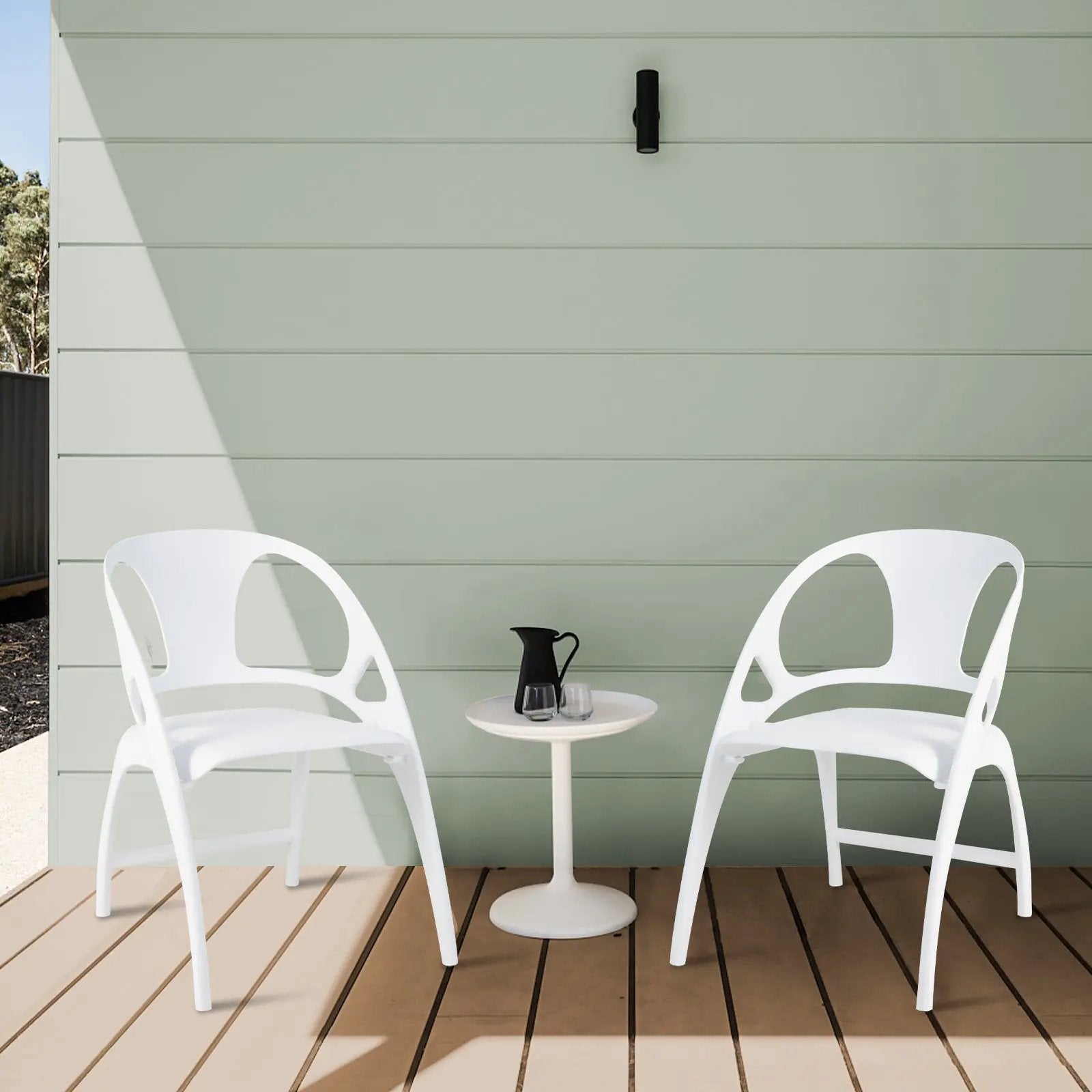 Folding Dining Chairs Set of 2 with Armrest and High Backrest by DirectDeals