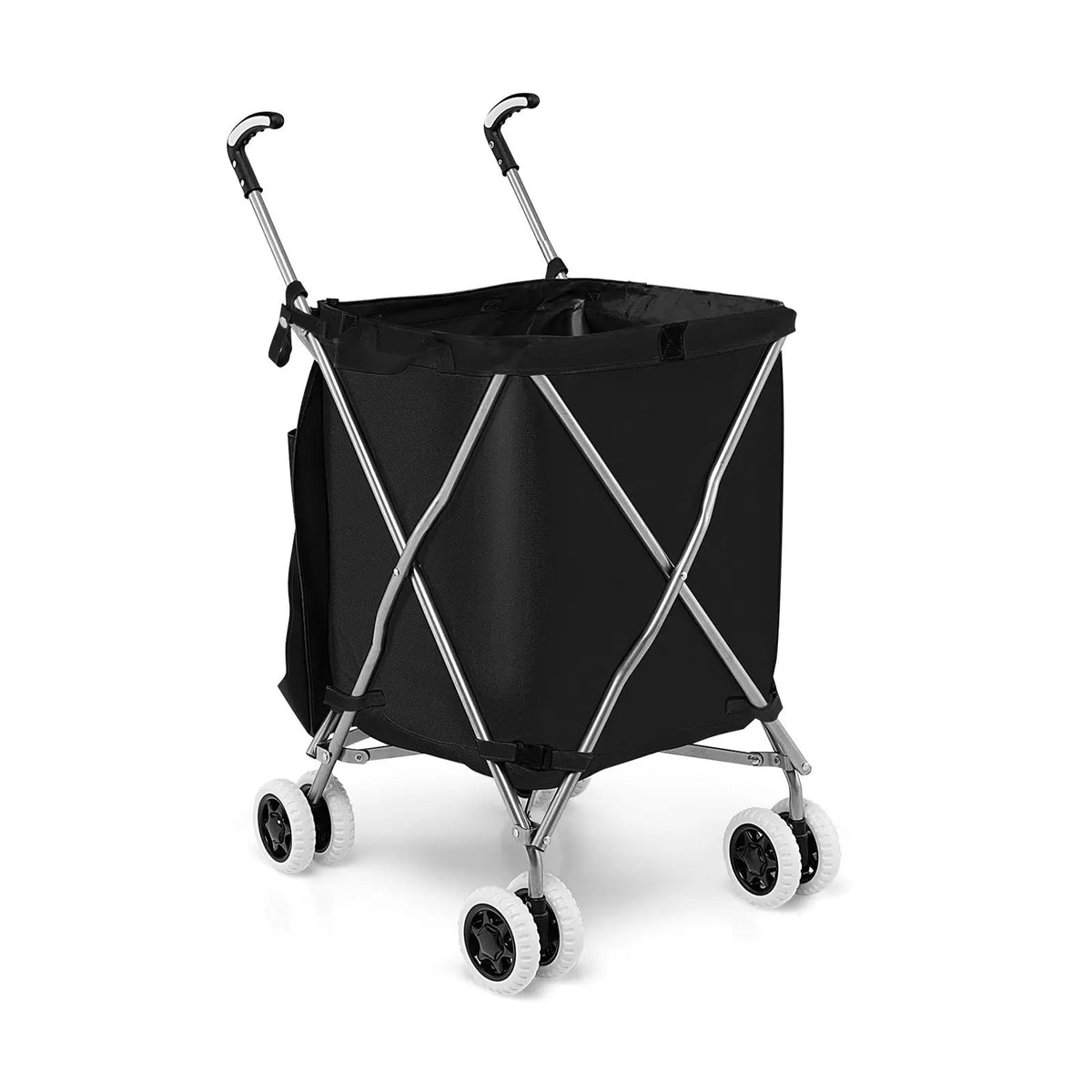 Folding Shopping Utility Cart with Water-Resistant Removable Canvas Bag by DirectDeals