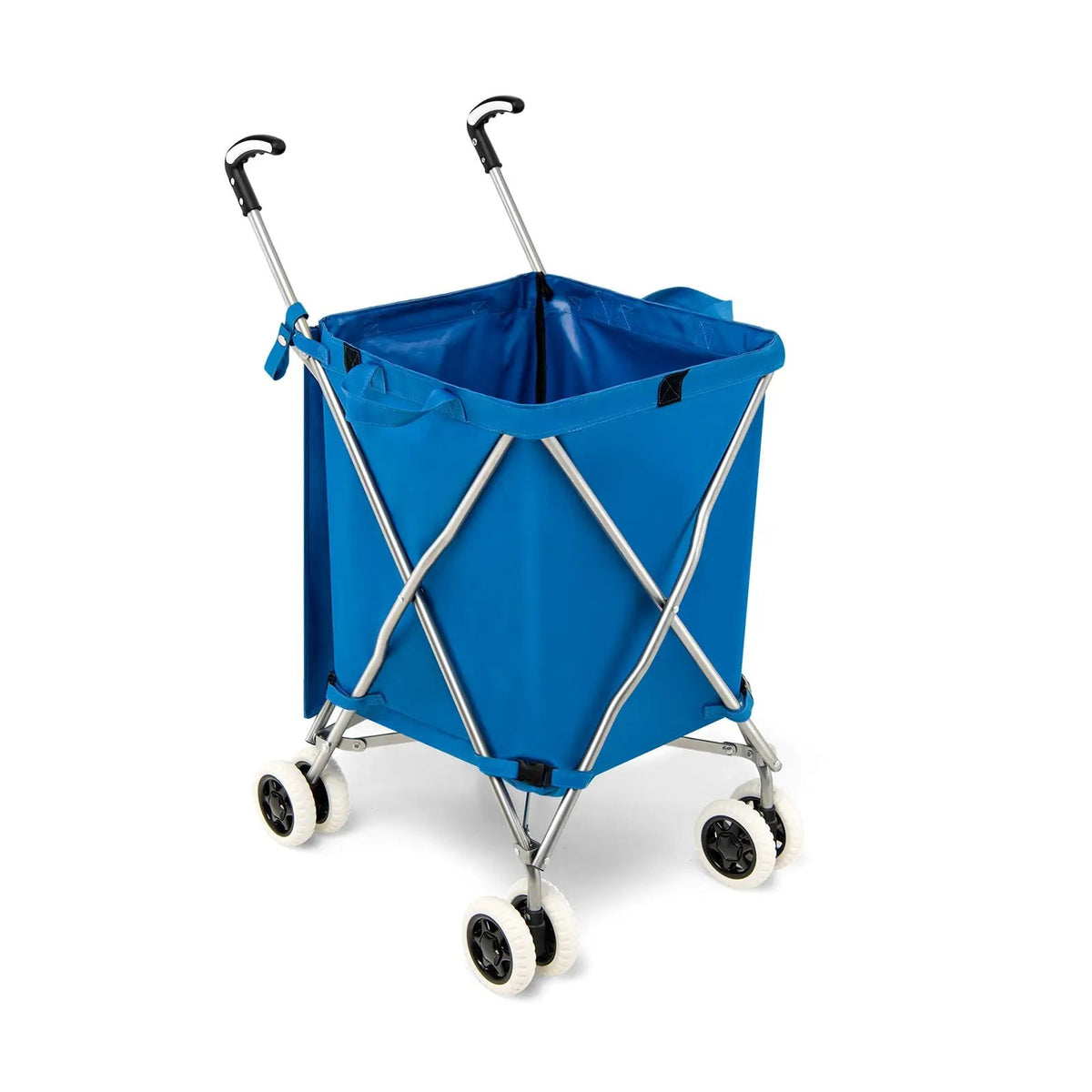 Folding Shopping Utility Cart with Water-Resistant Removable Canvas Bag by DirectDeals