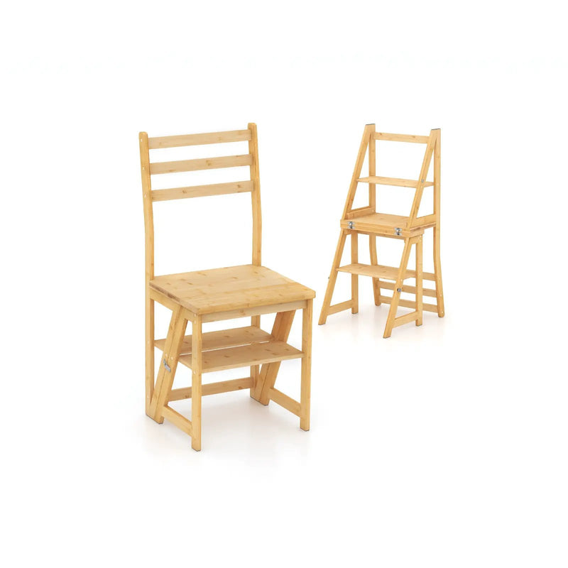 Multifunctional 3-in-1 Ladder Chair Display Plant Stand for Library Kitchen Office by DirectDeals