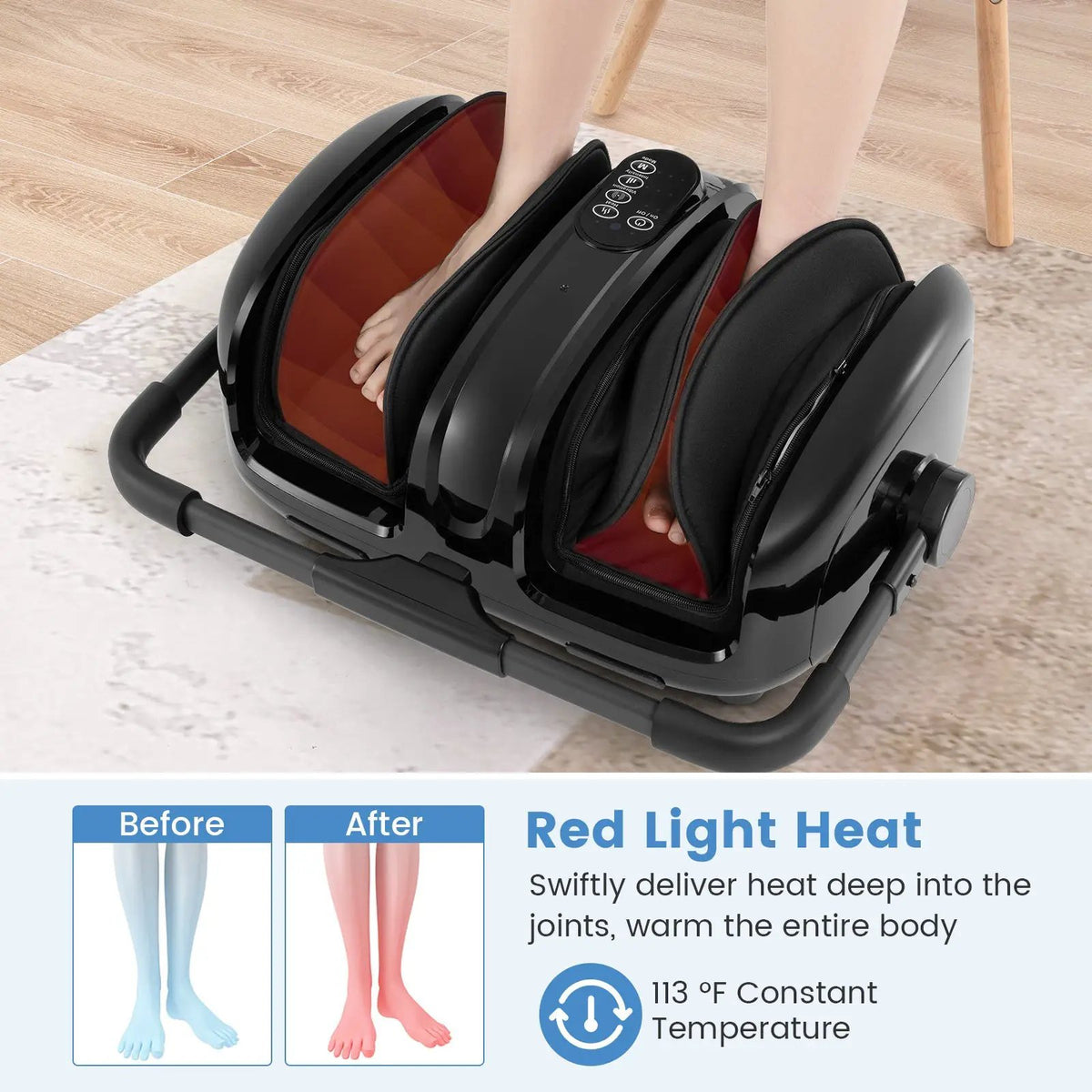 Foot and Calf Massager with Heat for Blood Circulation Pain Relief by DirectDeals