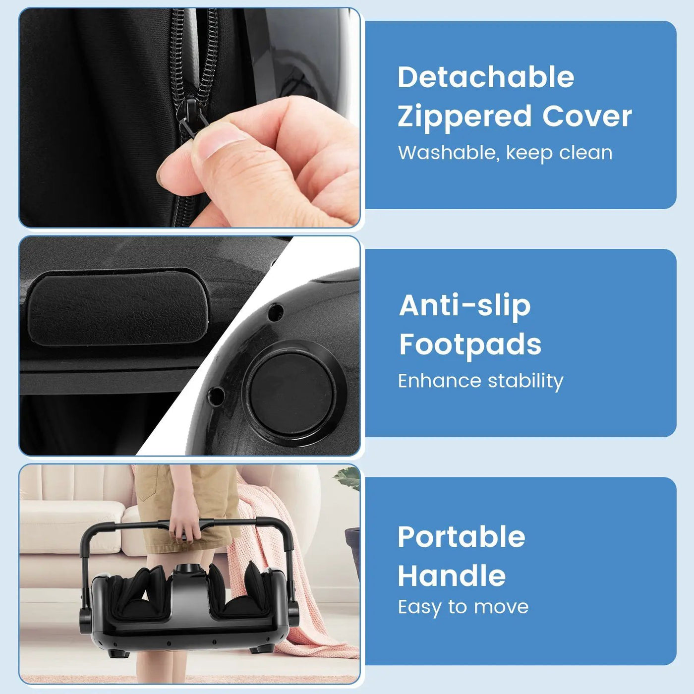 Foot and Calf Massager with Heat for Blood Circulation Pain Relief by DirectDeals
