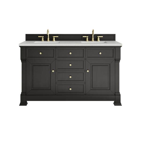 James Martin Brookfield 60" Double Bathroom Vanity, Black Onyx
