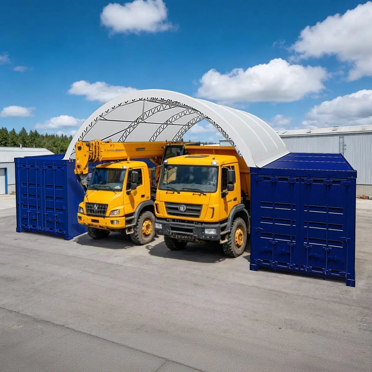 Reinforced 20'x20' Double Truss Container Shelter by Chery Industrial
