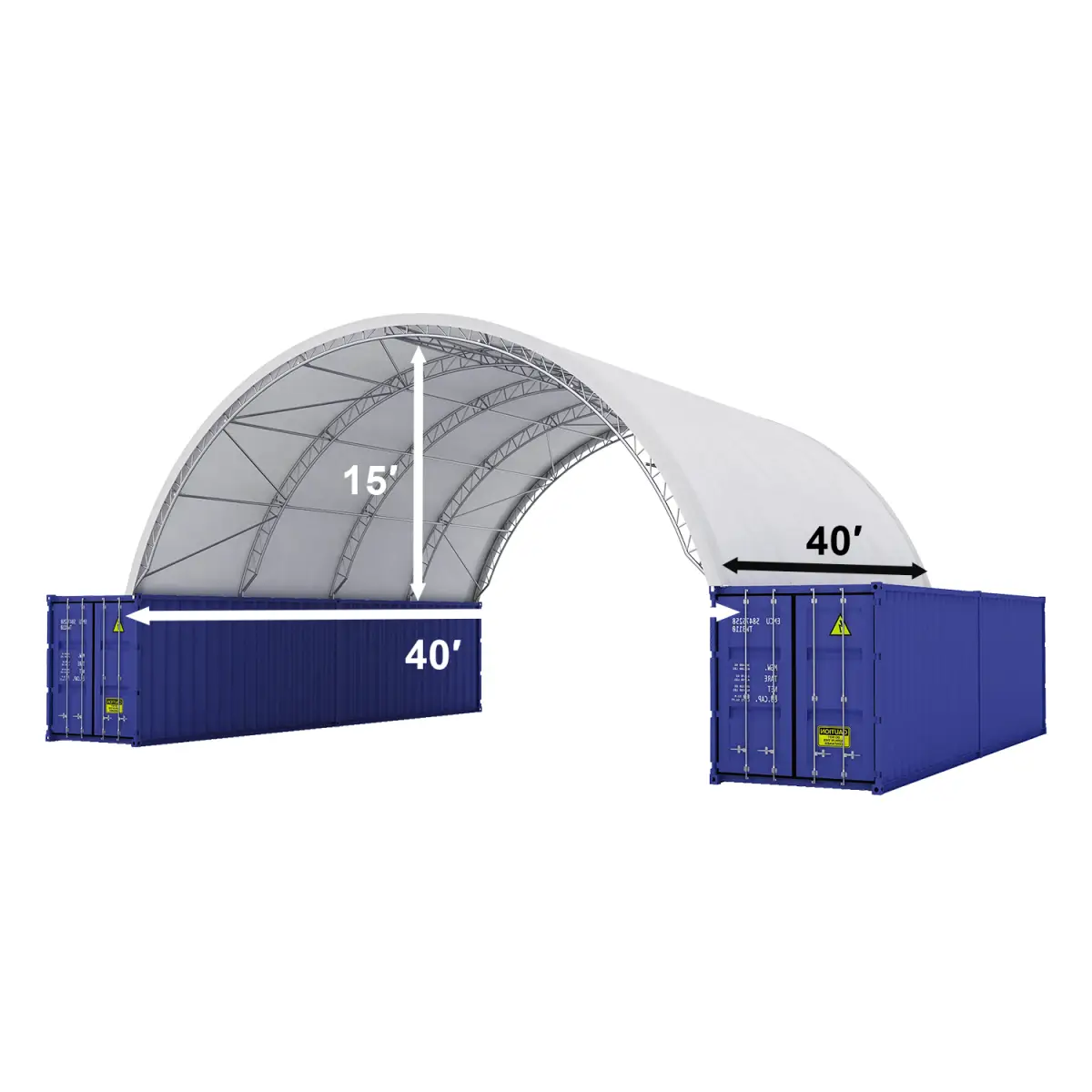 Reinforced 40'x40'x15' Double Truss Container Shelter by Chery Industrial