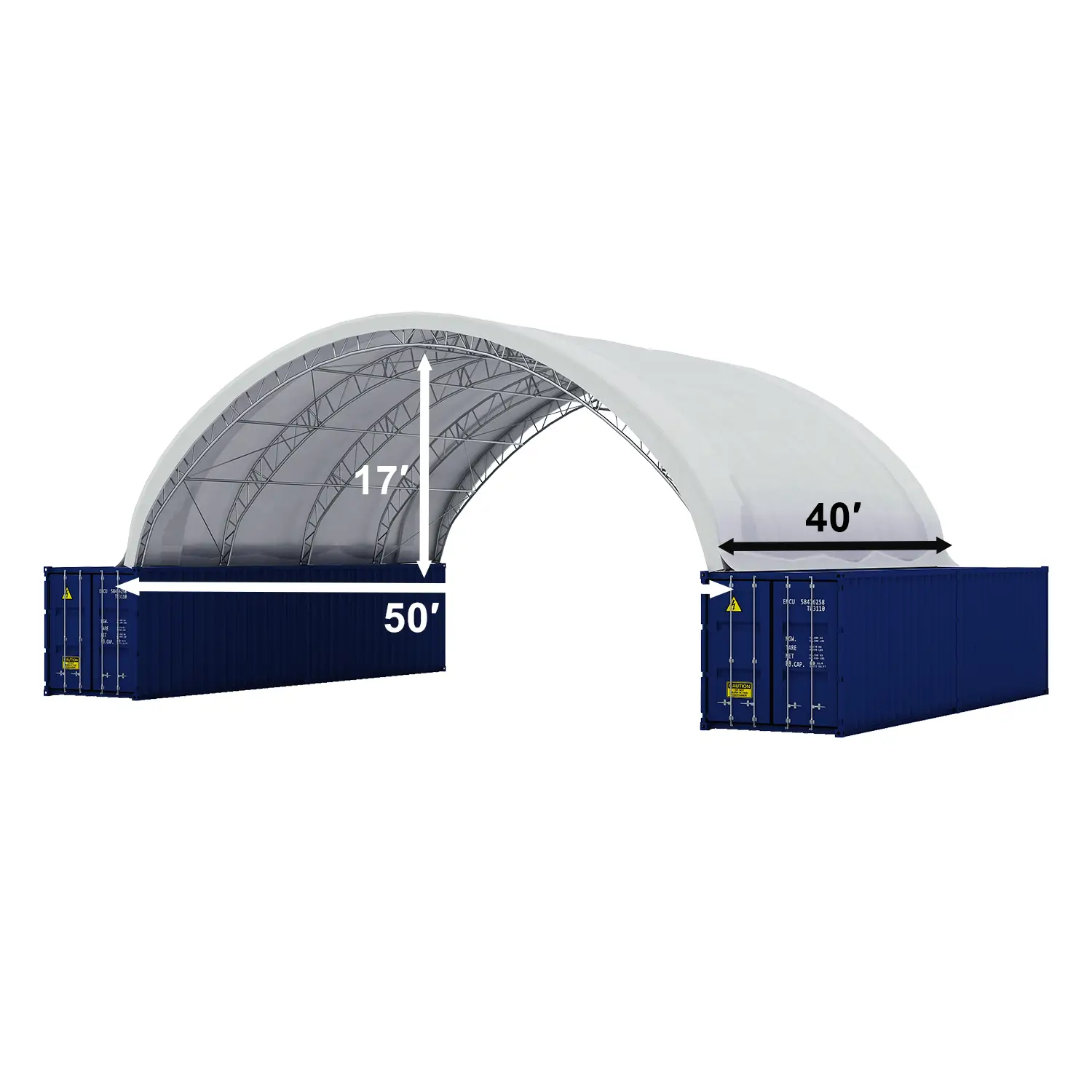 Reinforced 50'x40'x17' Double Truss Container Shelter by Chery Industrial