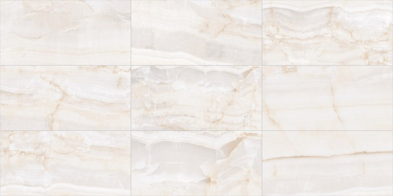 Forty8 Crystal Onyx Honed Marble Look Porcelain Tiles 48x48, several pieces laid together, view 2