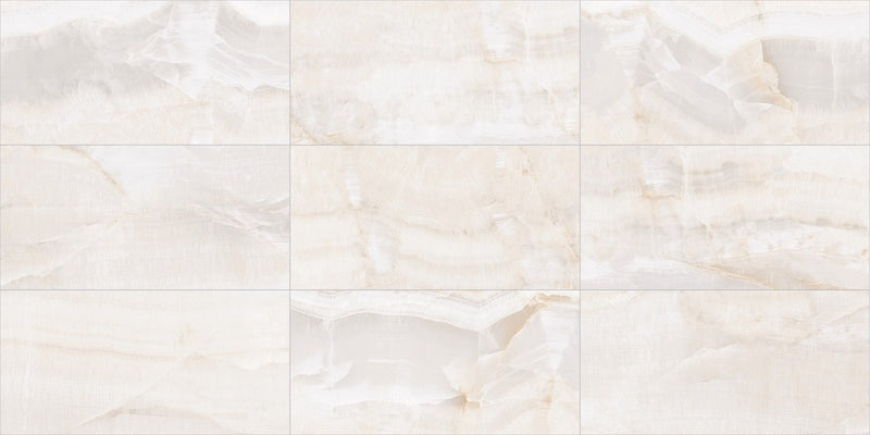 Forty8 Crystal Onyx Polished Marble Look Porcelain Tiles 48x48, several pieces laid together, view 3