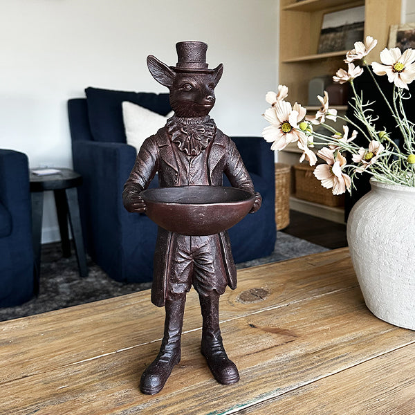 Standing Fox Bronze Bowl | Dapper Critters Collection by Decor Steals
