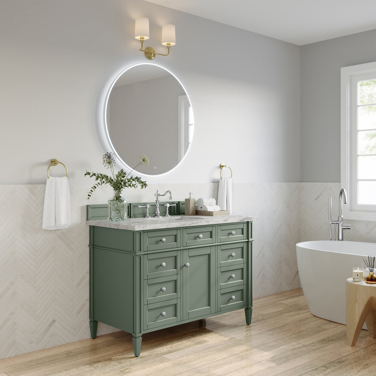 James Martin Brittany 48" Single Bathroom Vanity, Smokey Celadon, view 37