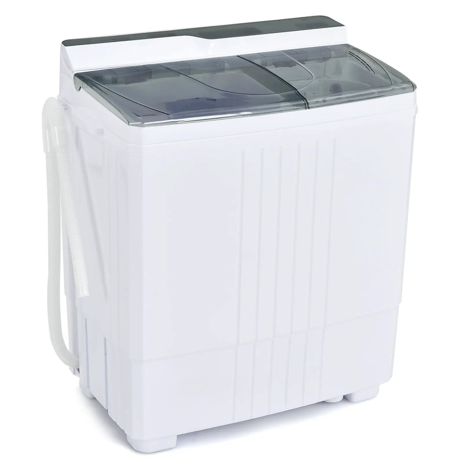 Twin Tub Portable Washing Machine with Timer Control and Drain Pump for Apartment-Gray by DirectDeals