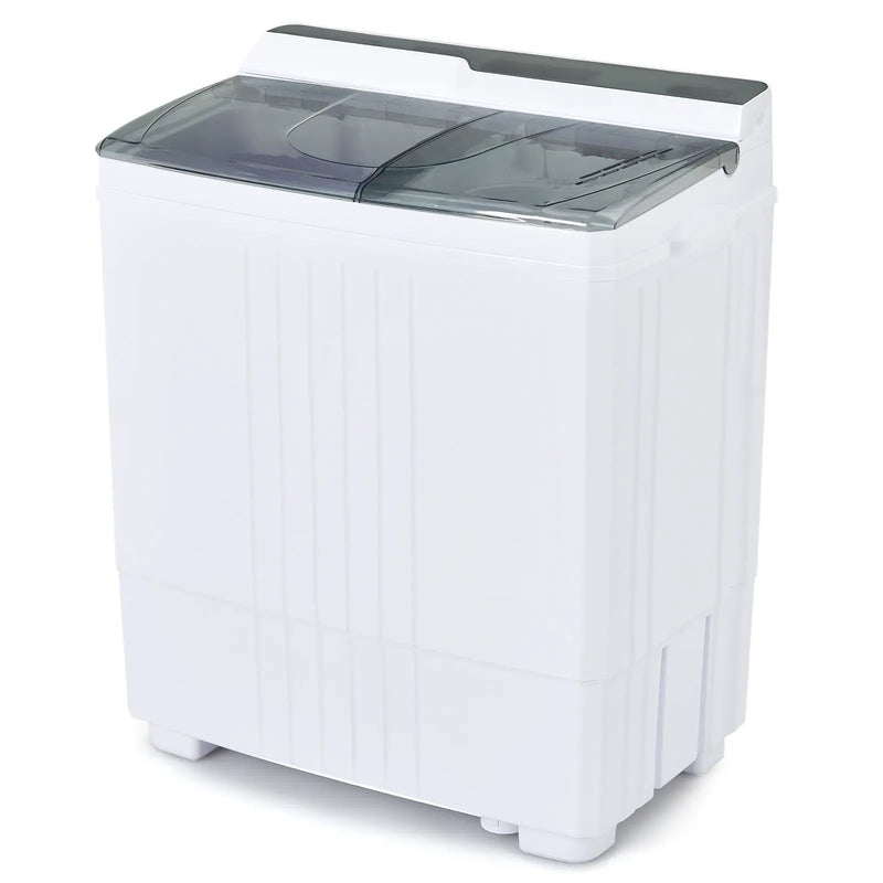 Twin Tub Portable Washing Machine with Timer Control and Drain Pump for Apartment-Gray by DirectDeals