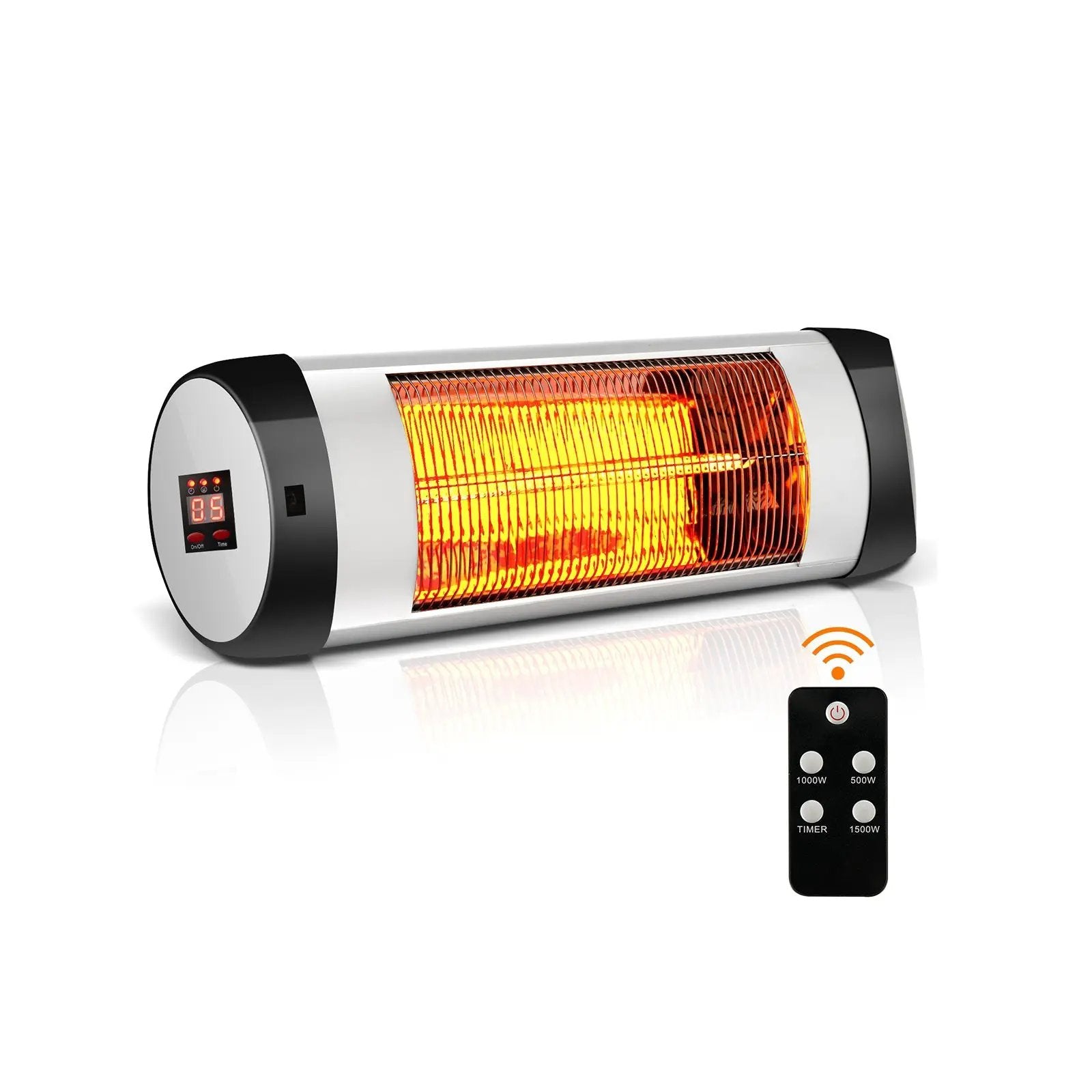 1500W Wall-Mounted Electric Heater Patio Infrared Heater with Remote Control by DirectDeals