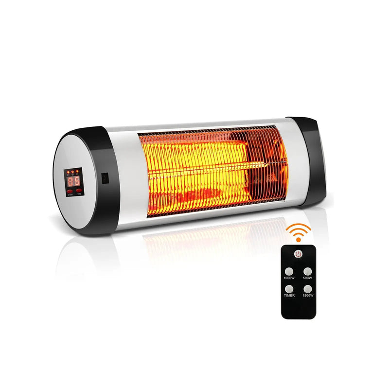 1500W Wall-Mounted Electric Heater Patio Infrared Heater with Remote Control by DirectDeals