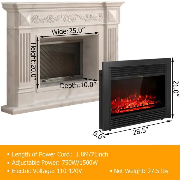 28.5" Recessed Electric Fireplace by DirectDeals