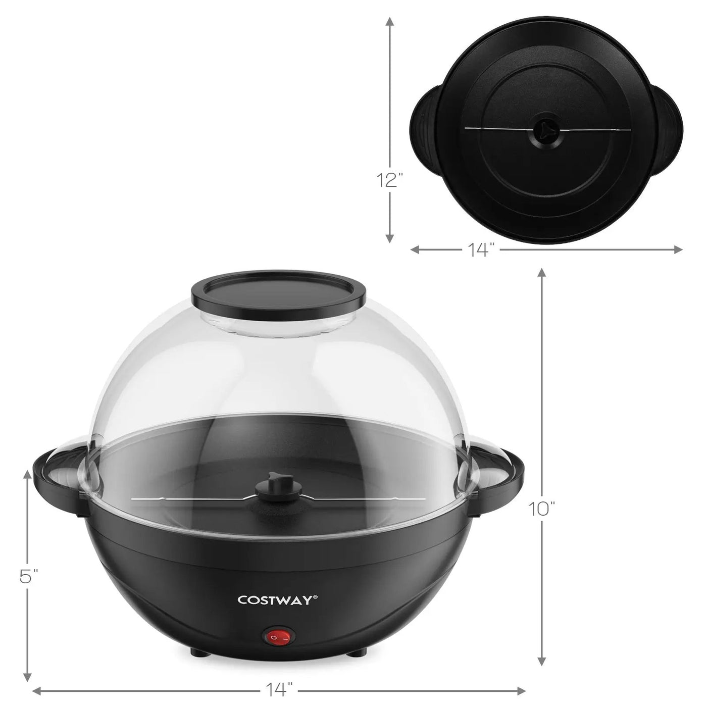 6QT Stirring Popcorn Popper Maker with Nonstick Plate by DirectDeals