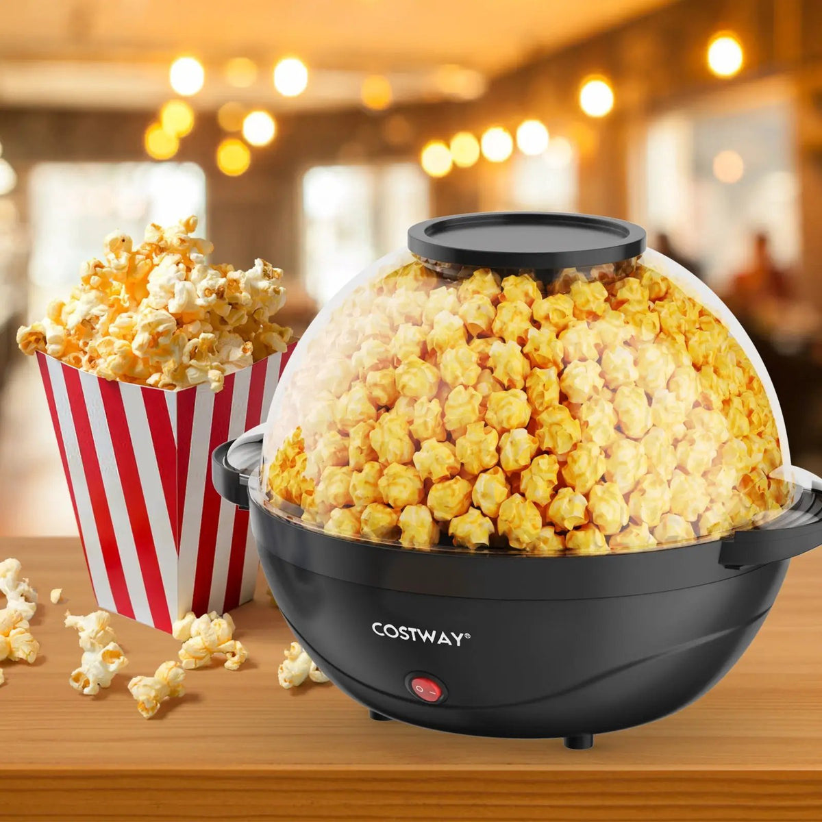 6QT Stirring Popcorn Popper Maker with Nonstick Plate by DirectDeals