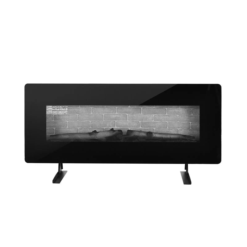 42 Inch Electric Wall Mounted Freestanding Fireplace with Remote Control-Black by DirectDeals