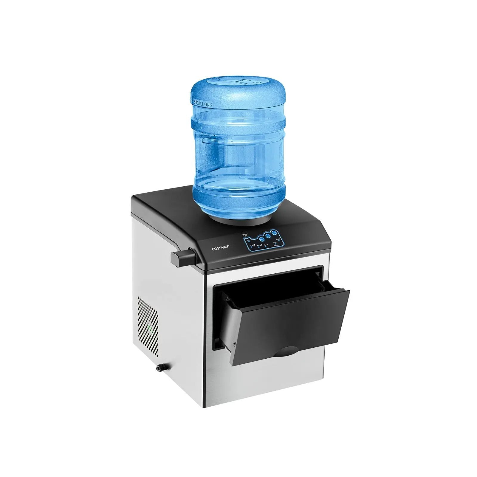 2-in-1 Stainless Steel Countertop Ice Maker with Water Dispenser by DirectDeals