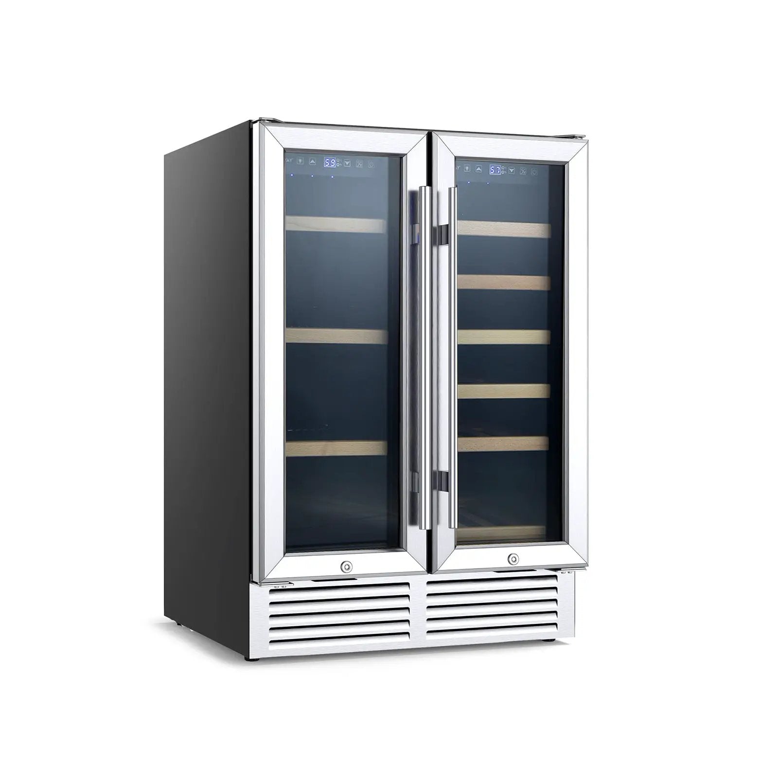 24 Inch Dual Zone Wine and Beverage Cooler-Silver by DirectDeals
