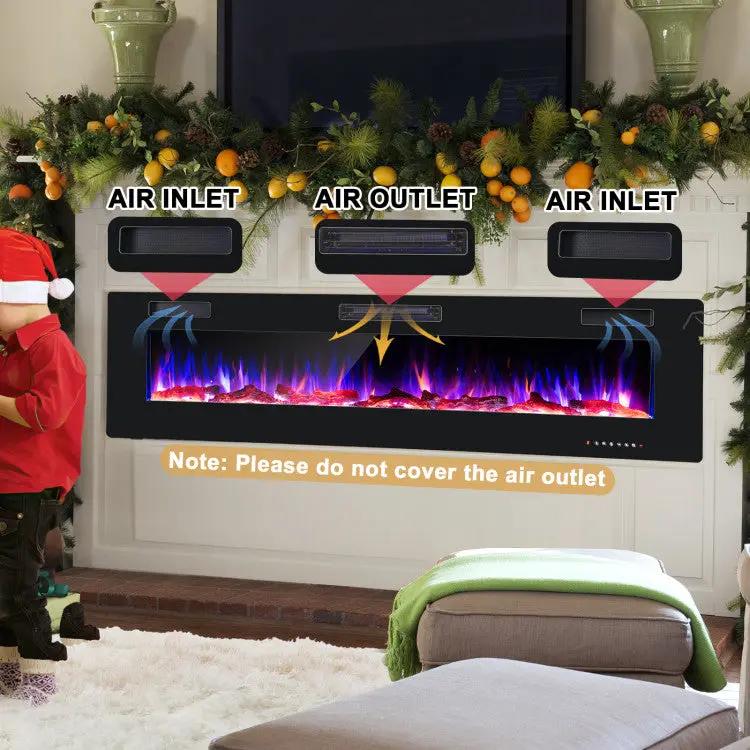 68" Ultra-Thin Recessed Electric Fireplace by DirectDeals