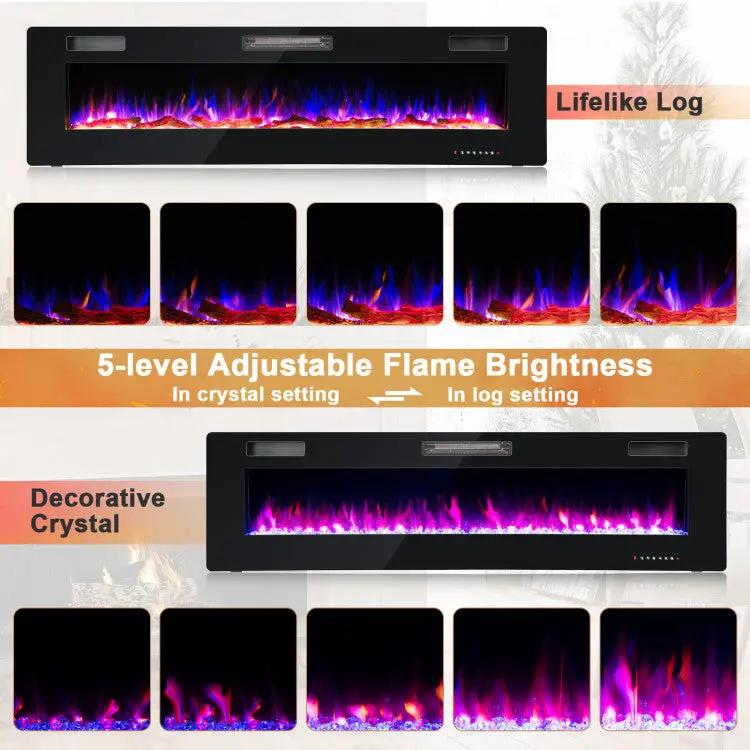68" Ultra-Thin Recessed Electric Fireplace by DirectDeals