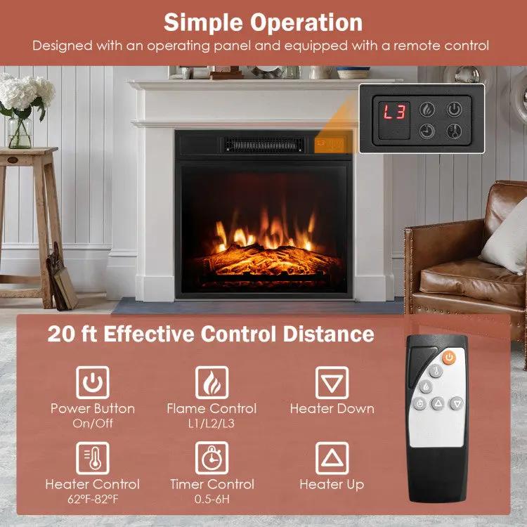 18/23 Inch Electric Fireplace Inserted with Adjustable LED Flame-23 inches by DirectDeals