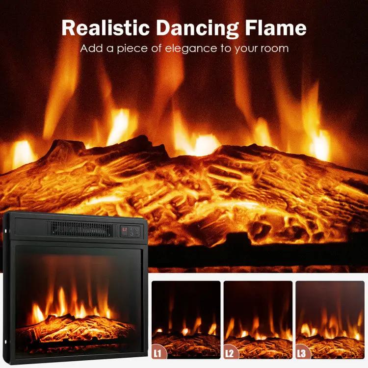 18/23 Inch Electric Fireplace Inserted with Adjustable LED Flame-23 inches by DirectDeals