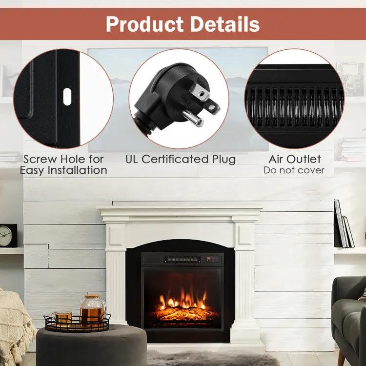 18/23 Inch Electric Fireplace Inserted with Adjustable LED Flame-23 inches by DirectDeals