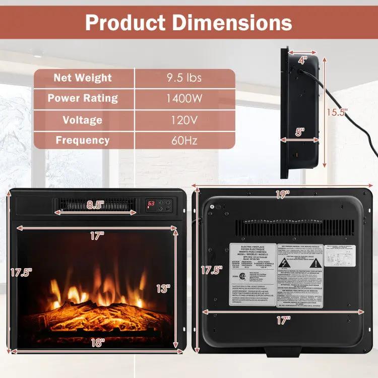 18/23 Inch Electric Fireplace Inserted with Adjustable LED Flame-23 inches by DirectDeals