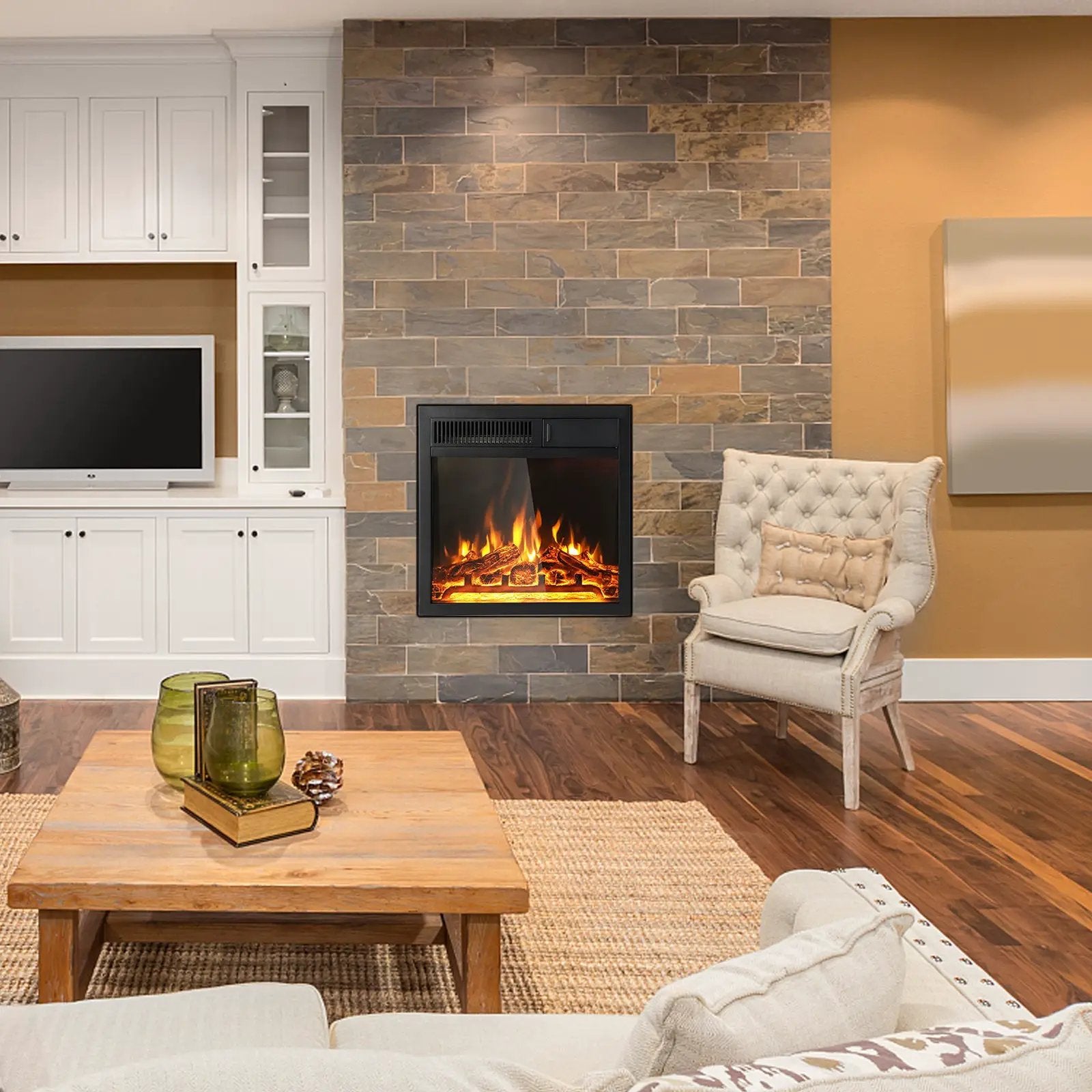 18/22.5 Inch Electric Fireplace Insert with 7 by DirectDeals